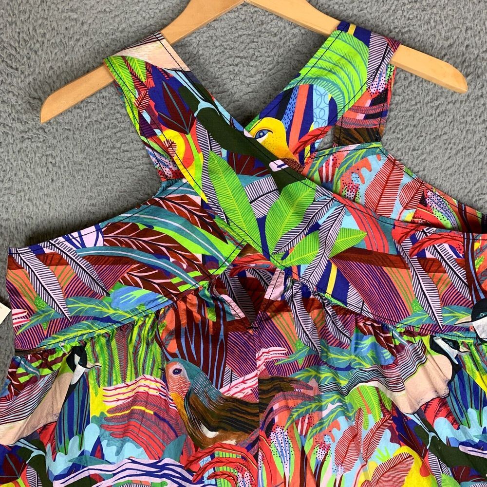 NWT Anthropologie Multicolor Tropical Print Mini Dress - Picture 13 of 16